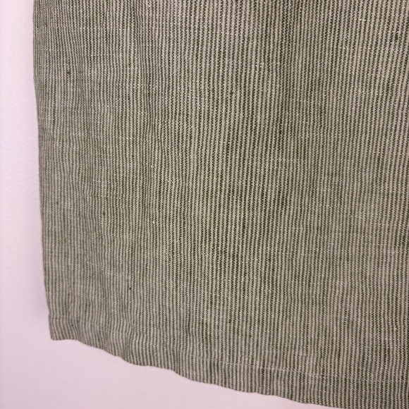 Coldwater Creek 100% Linen Green Stripe Pull On Skirt - Picture 3 of 5